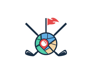 Golf Map Icon Logo Design Element