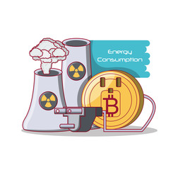 Bitcoin Energy Consumption design with over white background, colorful design vector illustration