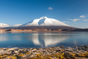 Mountain landscape with the Laguna Verde in the Atacama Desert, Chile, Travel & Active Lifestyle...