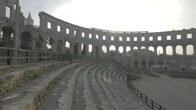 Tribune at the Roman amphitheater in Pula