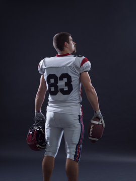 American Football Player isolated on gray