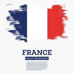 France Flag with Brush Strokes. © BooblGum