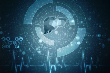 Realistic human liver 2d illustration