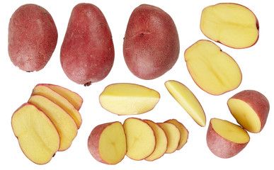 A set of potatoes. Useful vegetables. Additive. Isolated on white background. For your design.