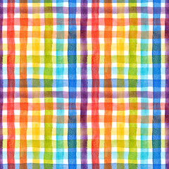 Watercolor rainbow stripes vector pattern