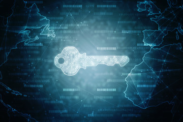 house protection key. 2D illustration