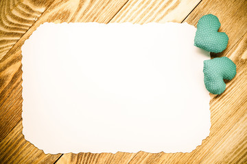 Blank paper for writing message