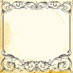 Vector baroque of vintage elements for design. 