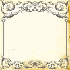 Vector baroque of vintage elements for design. 