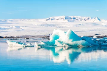 Vlies Fototapete Gletscher Jokulsarlon-Gletscher an einem sonnigen Tag, Island