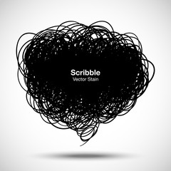 Scribble black bubble. Vector illustration