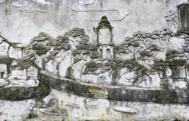Old Chinese city relief