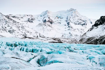 Papier Peint photo Lavable Glaciers Glacier de vatnajokull gelé en hiver, Islande
