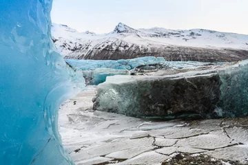 Selbstklebende Fototapete Gletscher Vatnajökull-Gletscher in der Wintersaison eingefroren, Island
