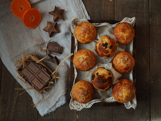 magdalenas con chocolate y azucar