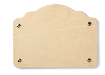 wooden signboard isolated on white