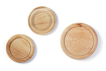 wooden plate isolated on white