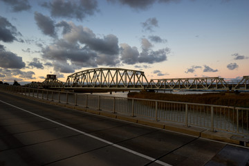 Bodden bei Zingst, Meinigenbr&uuml;cke, Mecklenburg Vorpommern, Deutschland.