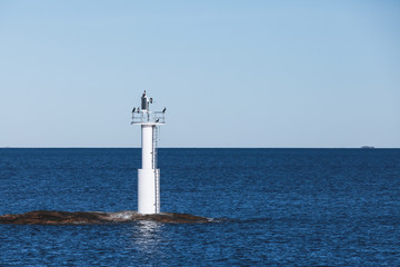 Standard white metal lighthouse tower