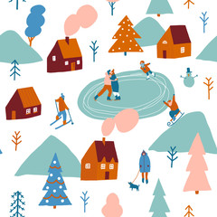 Christmas seamless pattern in vector.