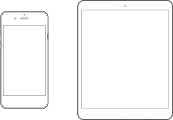 smartphone and tablet pc Mockup set