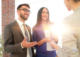 Business team discussing together business plans