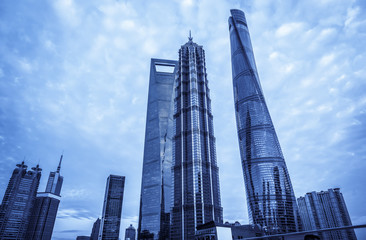Urban building skyscrapers in Shanghai Financial District