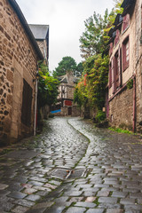 Fototapeta na wymiar Medieval cobbled street