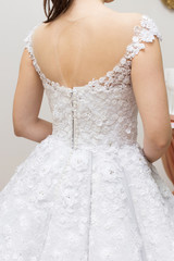 Fototapeta na wymiar Bride with elegant wedding dress