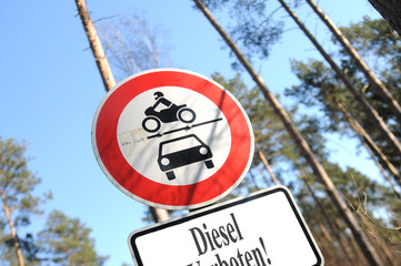 Schild Diesel verboten einfahrt verboten fahrverbot diesel