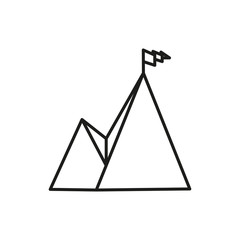 Mountain Summit Adventure Thin Line Icon Symbol Design