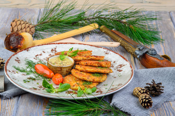 potato pancake on a wooden background