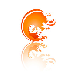 Splash color Wave with reflection