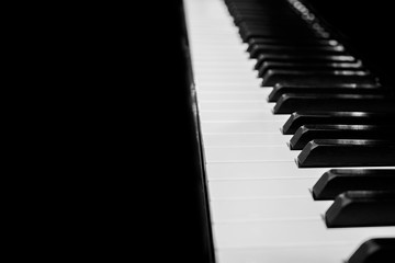 Naklejka premium Piano keyboard background musical instrument