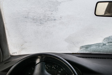 frost on car glass