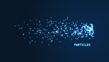 Chaotic particles in empty space. Dynamic background. Vector illustartion.