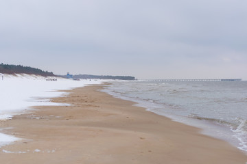 palanga beach in winter