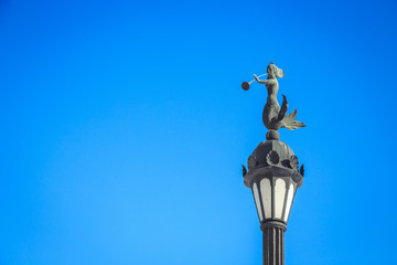 Fototapeta na wymiar Ancient street lamp close up