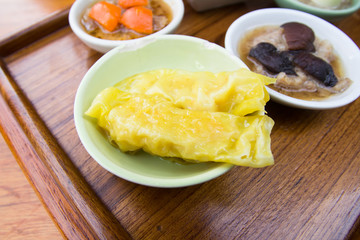 dim sum on plate. chinese cuisine