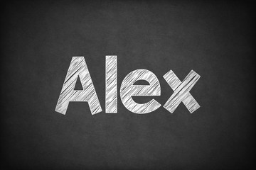 Alex on Textured Blackboard. - obrazy, fototapety, plakaty