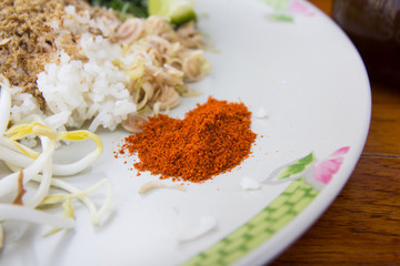 rice mixed with vegetable.Thai food