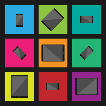 modern technology device flat design vector drawing minimalist style
