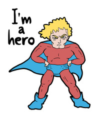 funny hero illustration