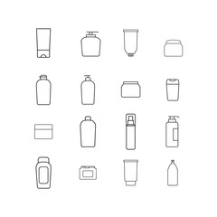 Cream bottles icons