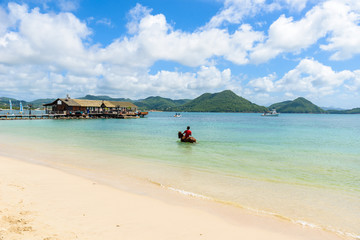 Pigeon Island Beach - tropical coast on the Caribbean island of St. Lucia. It is a paradise...