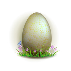 Element for design. Easter egg in grass