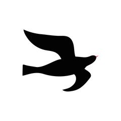 Vector silhouette of bird