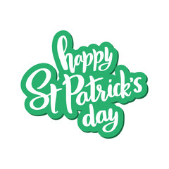 Vector lettering for St. Patrick's Day on. Sticker with shadow. Vector illustration design.
