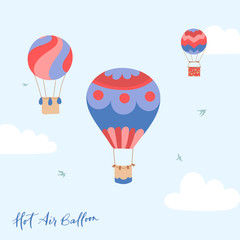 Set of vector hot air balloons