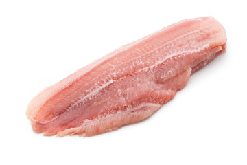 Fillet of Fish Pangasius. Isolated on white background.